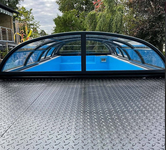 Piscina de contêineres 6,11 x 2,5m prontos para uso com telhado, pacote premium