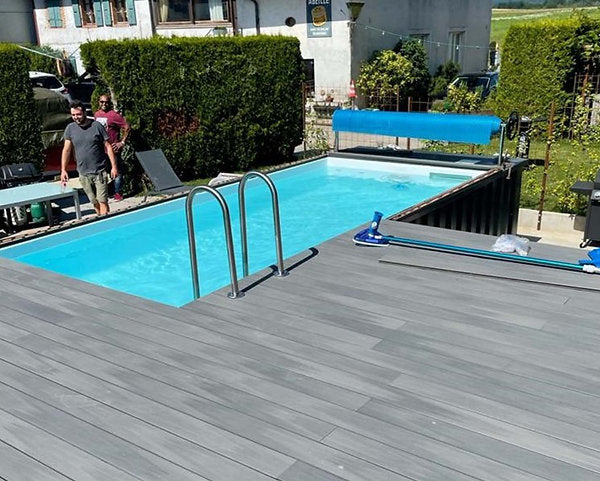 Recipiente de piscina de 6,2 mx 2,5 m com bomba de calor, pacote premium