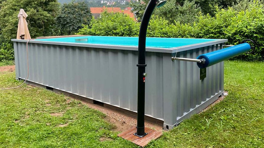 Recipiente de piscina de 6,2 mx 2,5 m com bomba de calor, pacote premium