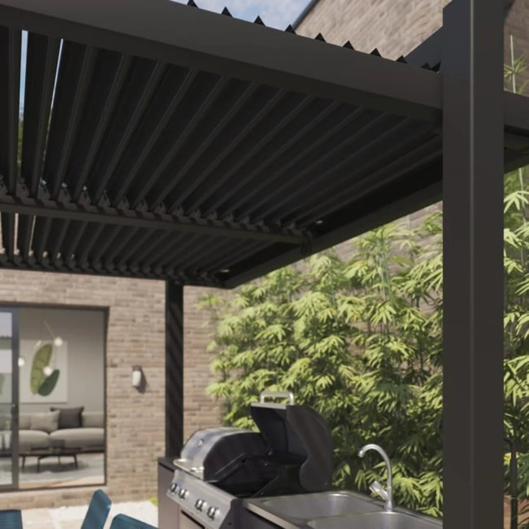 Pérgola de alumínio NATERIAL PERSEA ANTRACITE 3,2X3,6M