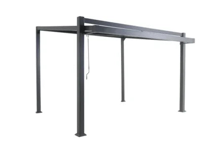 Pérgola de alumínio NATERIAL OMEGA CINZA ESCURO 2,85X4M