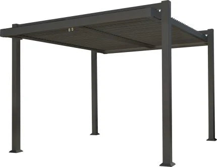 Pérgola de alumínio NATERIAL OMEGA CINZA ESCURO 2,85X4M